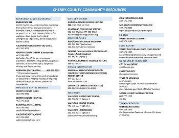 Cherry County Community Resources